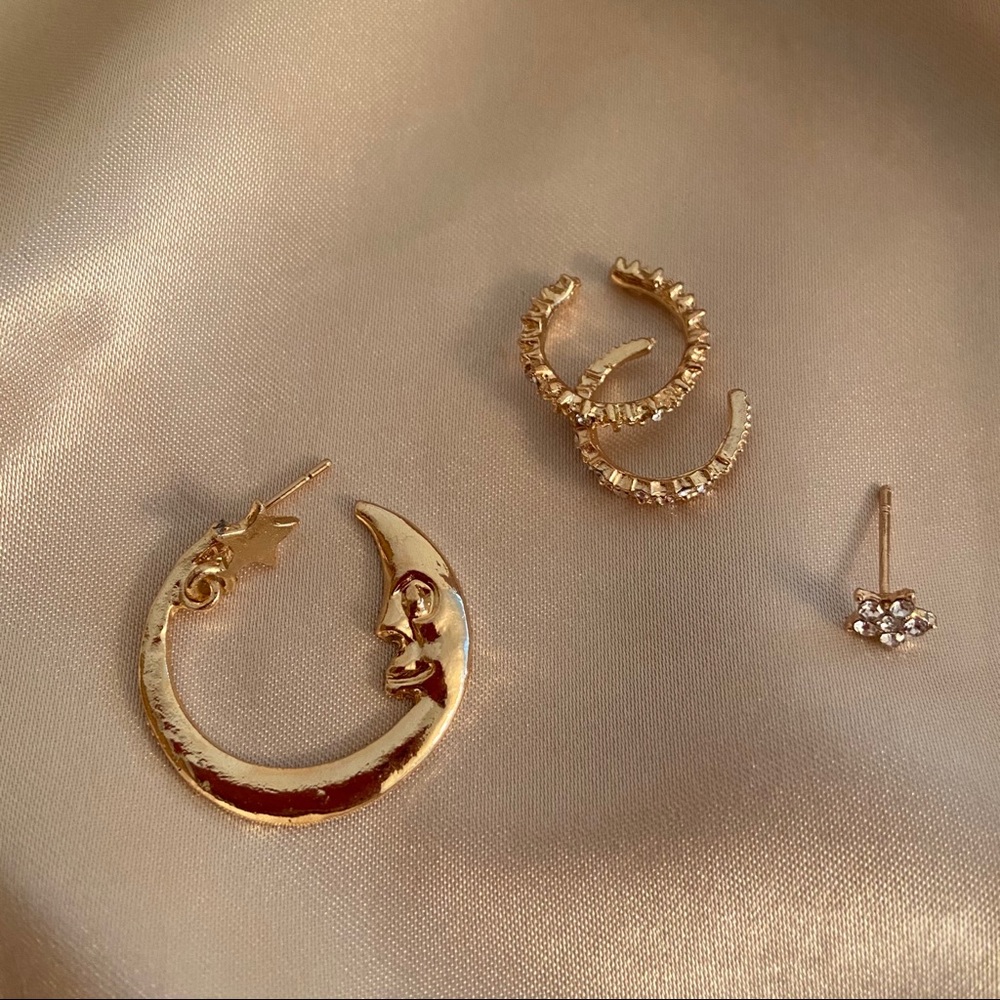 Moon crescent Earrings Set - Picture 3 of 5